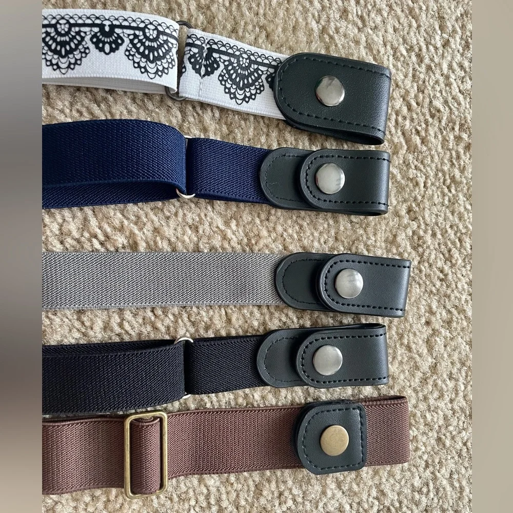 Buckle Free Belts Perfect With Jeans Assorted Colors -Five Belts